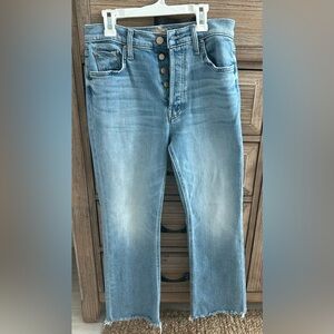 MOTHER Light Blue Tripper Flood Fray Jeans